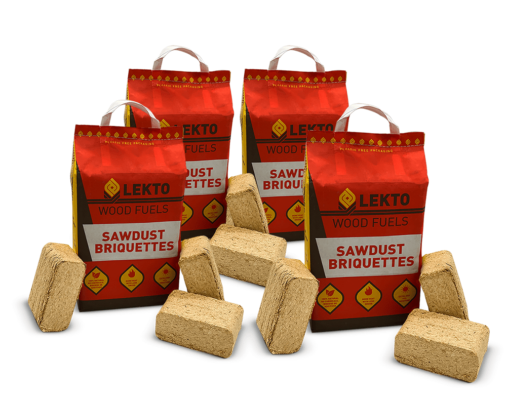 Sawdust Briquettes in Paper Bag (4 x 8 Briquettes)