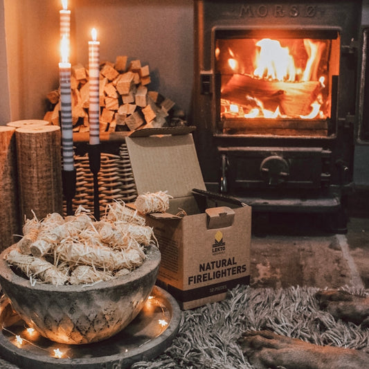 Lekto Natural Firelighters V.s. Common Fire Starting Materials